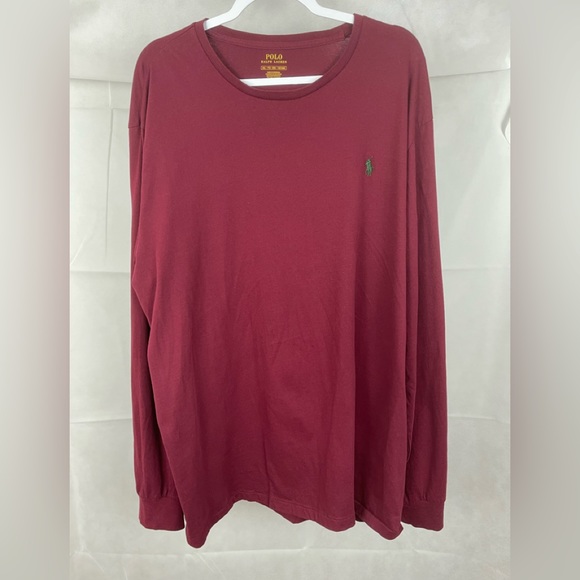 Polo Ralp Lauren Relaxed Fit Long Sleeve Shirt Men’s size 2XL Burgandy - Picture 1 of 8